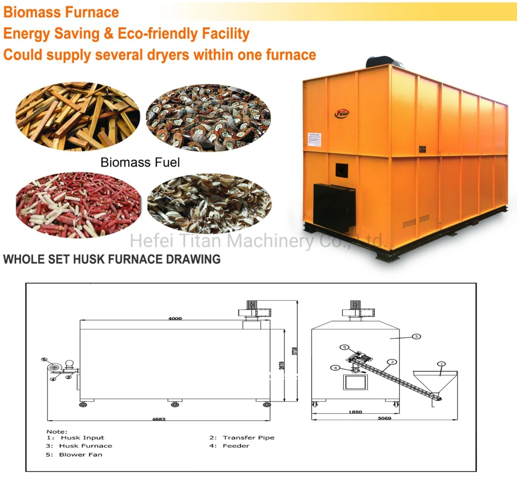 Biomass Furnace with Maize Wheat Barley Dryer Paddy Dryer Grain Drying Machine Wheat Dryer