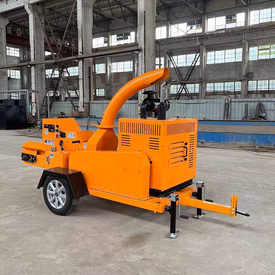 Machine mobile de déchiquetage de broyeur de moteur diesel de déchiqueteuse en bois 40HP